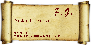 Petke Gizella névjegykártya